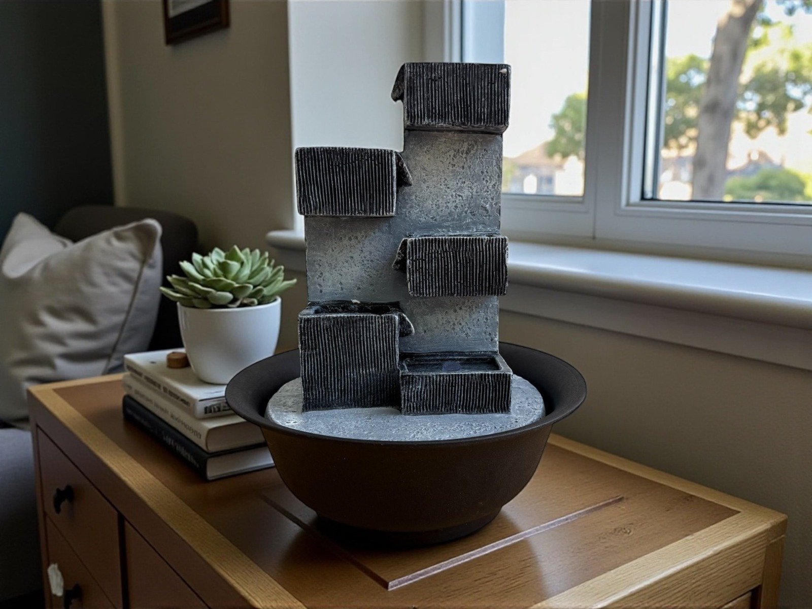 Fuente de Agua Cascadas con Led 26,5 cm